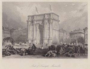 Arch of Triumph, Marseilles (engraving) by Thomas (after) Allom