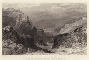 Caldron Snout, Teesdale, Durham (engraving) by Thomas (after) Allom