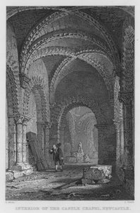 Interior of the Castle Chapel, Newcastle by Thomas (after) Allom