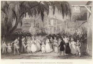 The Rushbearing at Ambleside, Westmorland (engraving) by Thomas (after) Allom