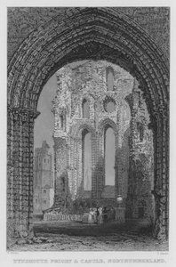 Tynemouth Priory and Castle, Northumberland by Thomas (after) Allom