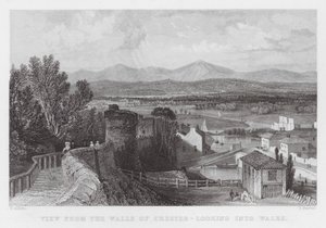 View from the Walls of Chester, Looking into Wales (engraving) by Thomas (after) Allom