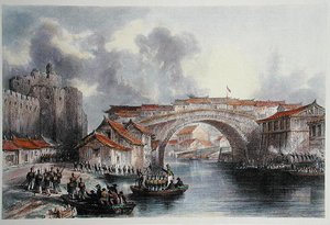 West Gate of Ching Keang Foo, c.1850 (colour version) by Thomas (after) Allom