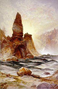 The Tower of Tower Falls, Yellowstone by Thomas (after) Moran