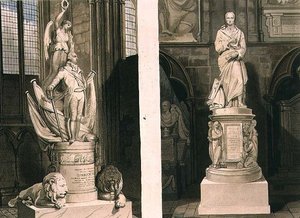 Memorials to Captain Montague in the West Entrance and to Addison in Poet