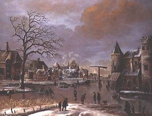 Skaters on a Frozen Canal