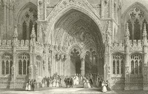 Entrance to Lincoln Cathedral by Thomas Allom