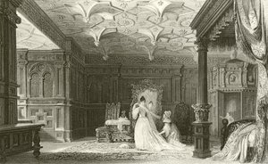 Interior of Sizergh Hall, Westmorland by Thomas Allom