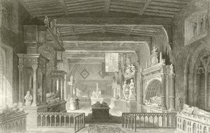 Monuments to the Earls of Rutland in Bottesford Church, Leicestershire by Thomas Allom