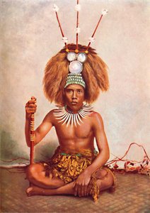 A Samoan chief in full ceremonial costume by Thomas Andrew