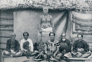 A group of Samoans, including the well-known rebel Mataafa Iosefo by Thomas Andrew
