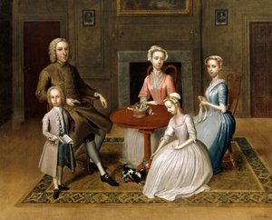 Group Portrait, Possibly of the Brewster Family, in a Domestic Interior, 1736