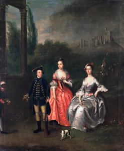 Portrait of Captain Fenwick, His Wife Isabella Orde and His Sister Ann, c.1746 by Thomas Bardwell
