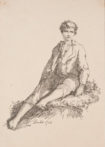 Specimens of Polyautography: Boy Seated on a Grassy Bank by Thomas Barker