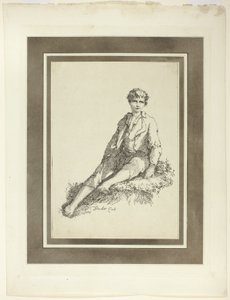 Young Boy Seated, from the first issue of Specimens of Polyautography