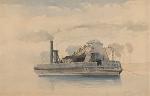 Dredger at Twickenham, September 22, 1874 by Thomas Charles Leeson Rowbotham
