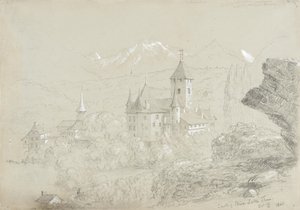 Castle of Spiez, Lake Thun by Thomas Cole