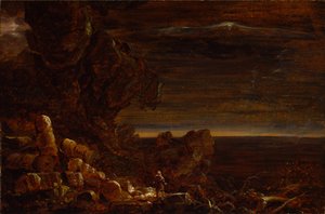 The Pilgrim of the World at the End of His Journey (study for the series, The Cross and the World) by Thomas Cole
