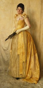 The Lady in Gold - A Portrait of Mrs, circa 1891 by Thomas Cooper Gotch