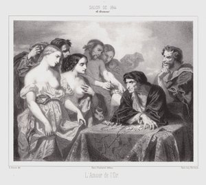 The Love of Gold (engraving) by Thomas Couture