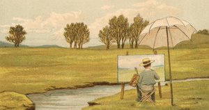 Home Life: Child Painting on the Estate Grounds