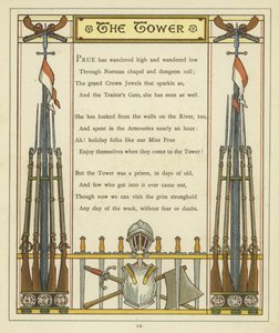 Verse About the Tower of London with Images of Armour and Weaponry by Thomas Crane