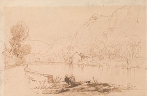 Fisherman by a River by Thomas Creswick