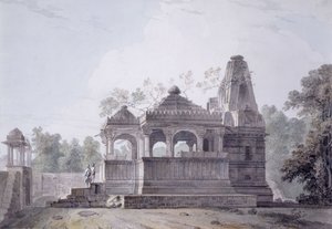 A Hindu Temple in the Fort of Rohtas, Bihar by Thomas Daniell