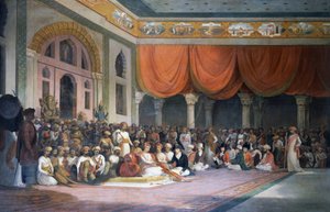 Charles Warre Malet concluding treaty with Peshwa of Maratha Empire in 1790 in Durbar by Thomas Daniell