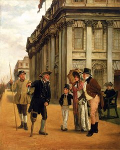 The story of the residents, in front of the King Charles court building at Greenwich Hospital
