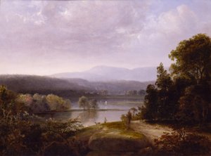 River View with Hunters and Dogs