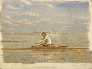 John Biglin in a Single Scull by Thomas Eakins