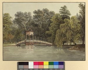 The Chinese Bridge in the Park at Laxenburg by Thomas Ender