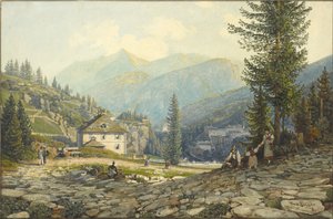 View of the Residence of Archduke Johann in Gastein Hot Springs by Thomas Ender