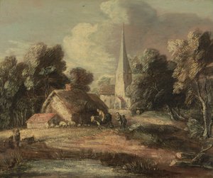 Landscape with Cottage and Church
