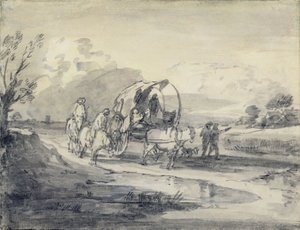 Open Landscape with Herdsman and Covered Cart, c.1780-85 by Thomas Gainsborough