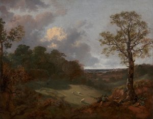 Wooded Landscape with a Cottage and Shepherd by Thomas Gainsborough