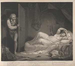 Diligence and Dissipation: The Wanton in her Bed Chamber (Plate 3) by Thomas Gaugain