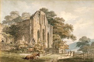 Valle Crucis Abbey, Denbighshire, North Wales by Thomas Girtin