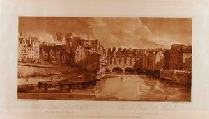 View of Pont St. Michel from Pont Neuf by Thomas Girtin