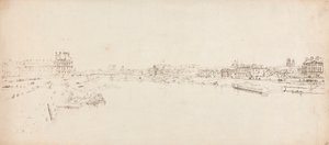 View of the Tuileries and Bridge taken from the Pont de la Concorde by Thomas Girtin
