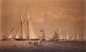 The Cambria Winning Anglo American Yacht Race by Thomas Goldsworth Dutton