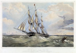 The New York line sailboat, London, Southampton by Thomas Goldsworth Dutton