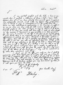 Letter from Thomas Gray Concerning the Edition of His Poetical Pieces, c1753, 1840