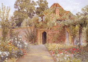 A Walled Garden with Old Garden House by Thomas H. Hunn