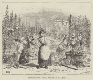 Hop-Picking near Farnham Palace by Thomas Harrington Wilson