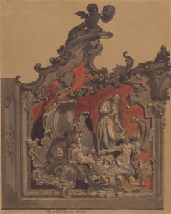 School of San Rocco, Venice: Study for curved decoration