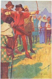 He Poised His Bow for a Brief Instant, and Then Loosed the String by Thomas Heath Robinson