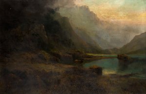 Highland Loch with Stag