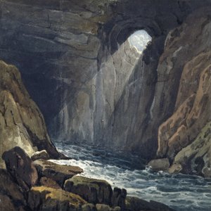 Interior of the Cave at Porth yr Ogof by Thomas Hornor